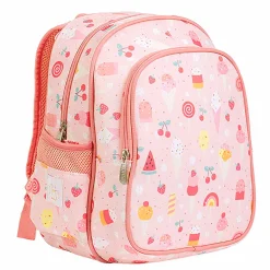 A Little Lovely Company Backpack, Insulated Front Pocket - Pink with Ice Cream Cones