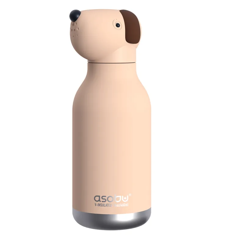 Asobu Bestie Animal Thermal Water Bottle, 460 ml - Brown Dog