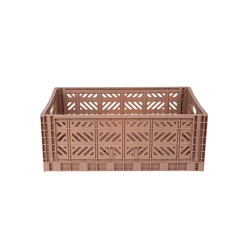 Aykasa Maxi Folding Crate, Warm Taupe