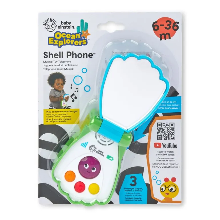 BABY Einstein Baby Toy, Seashell Mobile Phone – Ocean Explorers