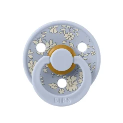 Bibs Liberty, 2-Pack Color, Natural Rubber Pacifiers, Size 2 - Capel - Dusty Blue Mix