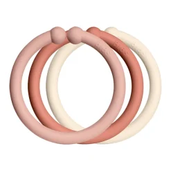 Bibs Loops, Set of 12 Multi Rings - Blush/Woodchuck/Ivory