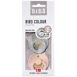 Bibs 2-Pack, Natural Rubber Pacifiers, Size 2 - Cloud/Blush