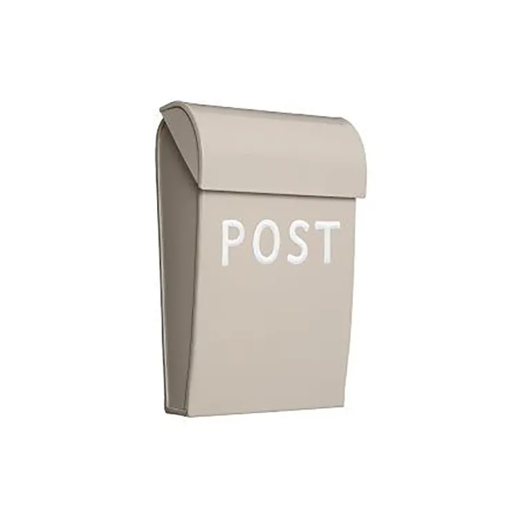 Bruka Design Mailbox, Mini - Sand with White Text