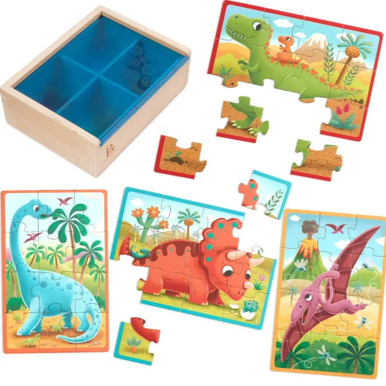 B Toys Puzzle, 4-in-1 - Dino