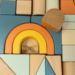 By Astrup Wooden Blocks in Tray - Blue