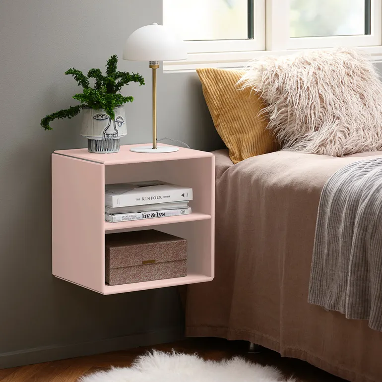 By Aulum Charlotte vægreol med hylde 40x40 cm, Blush