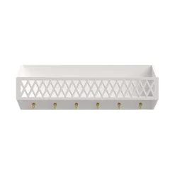 Cam Cam Harlequin hylde med kroge - White