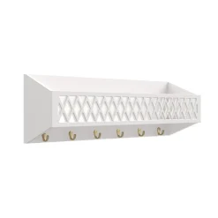 Cam Cam Harlequin hylde med kroge - White