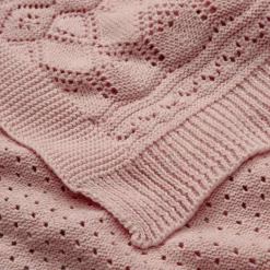 Cam Cam Pointelle Baby Knit Blanket, Sorbet