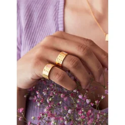 Design Letters Hope Ring, Gold - Soft Green - Size 50-56