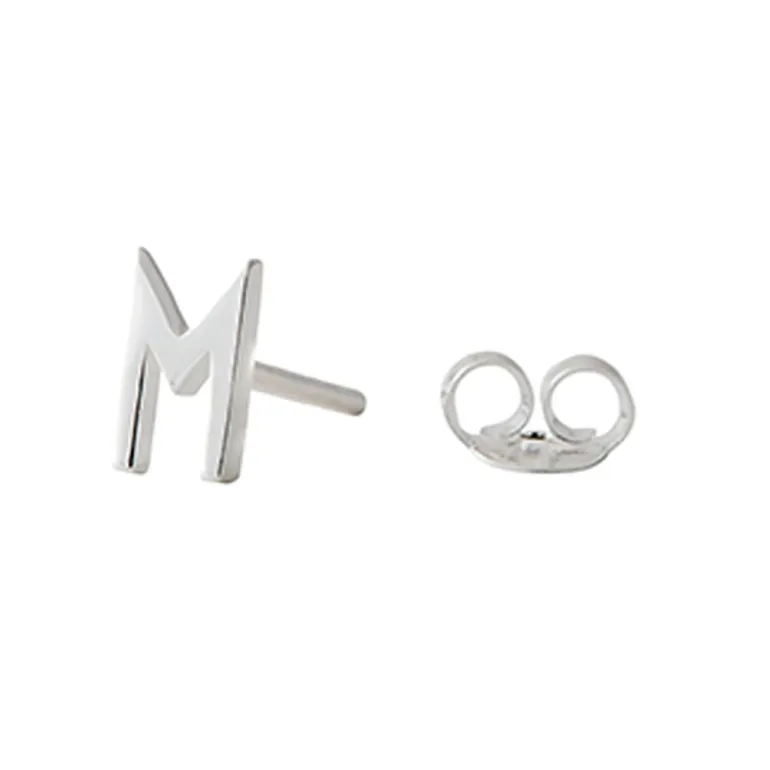 Design Letters Stud Earrings with Arne Jacobsen Letter – Silver A-Z