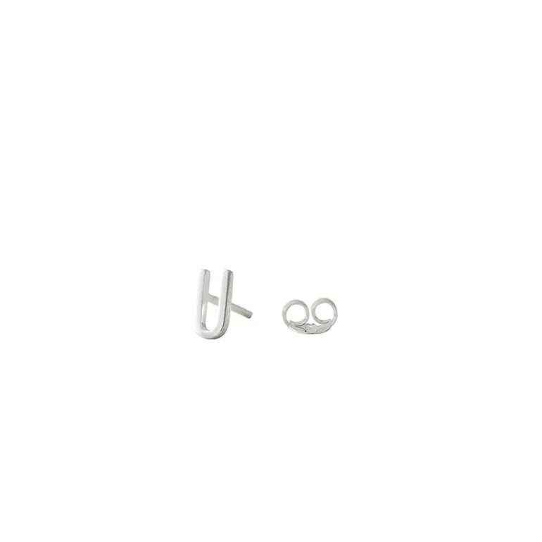 Design Letters Stud Earrings with Arne Jacobsen Letter – Silver A-Z