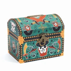 Djeco Money Box, Pirate Treasure Chest with Lock