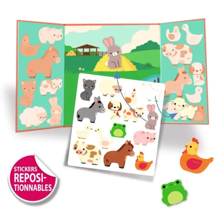 Djeco Reusable Stickers, Farm