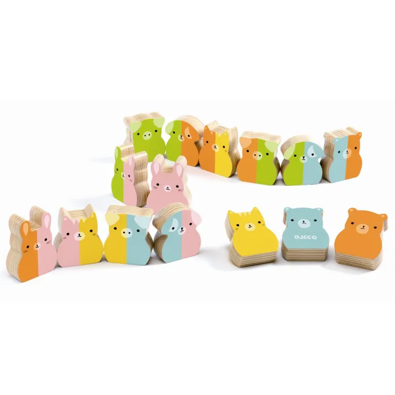 Djeco Wooden Educational Game, Domino Tiny-Up