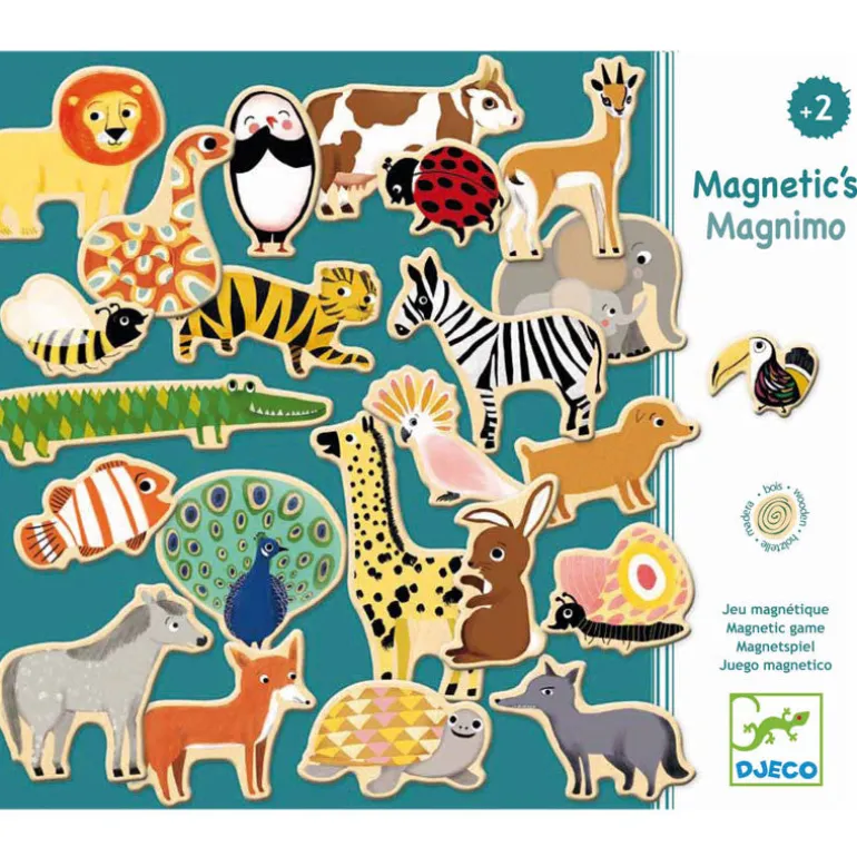 Djeco Wooden Magnets, 36 Animals