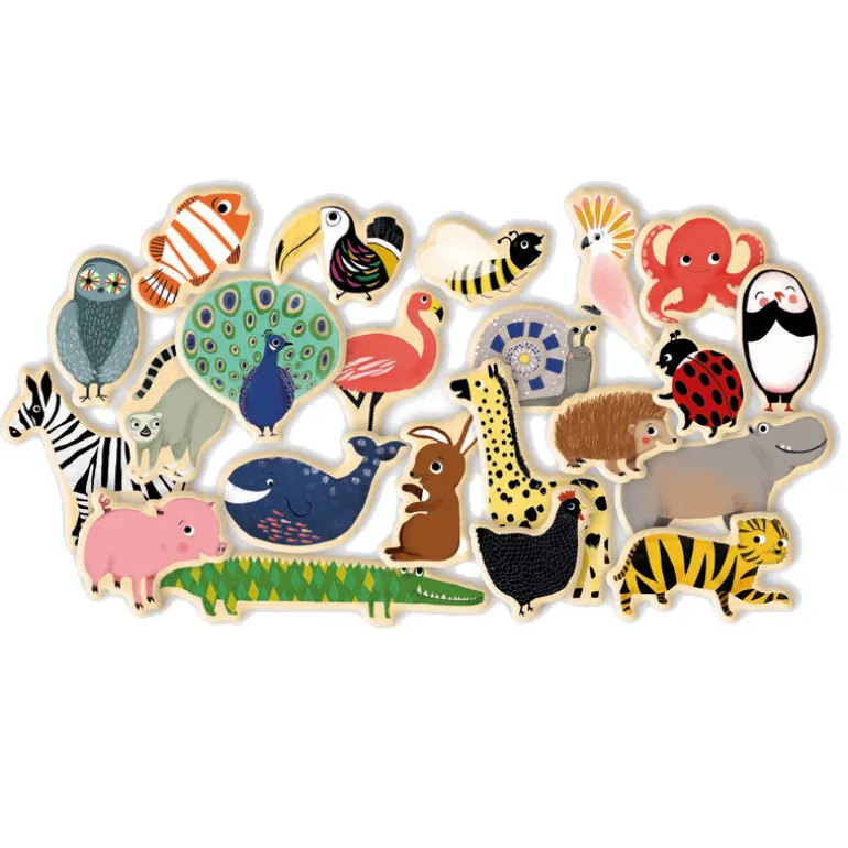 Djeco Wooden Magnets, 36 Animals
