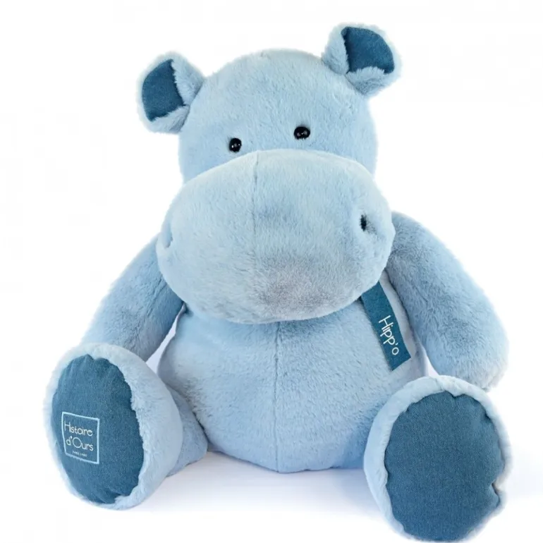 Doudou et Compagnie Hippo Plush, Denim Blue - 85 cm