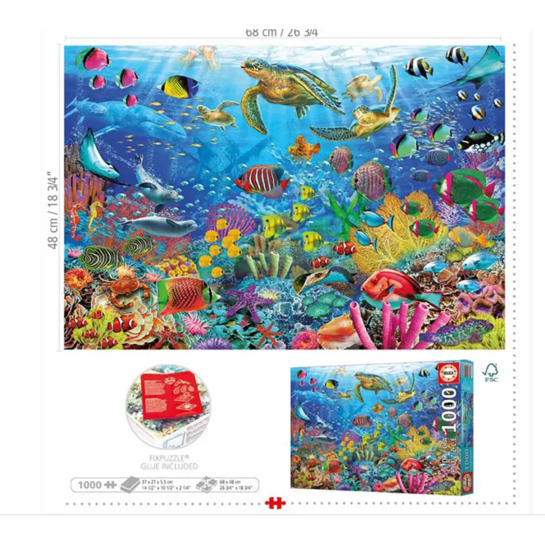 Educa Puzzle with 1000 Pieces - Tropical Fantasy Turtles