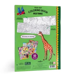 eeBoo Fold-Out Coloring Book, Wild Animals