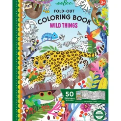 eeBoo Fold-Out Coloring Book, Wild Animals