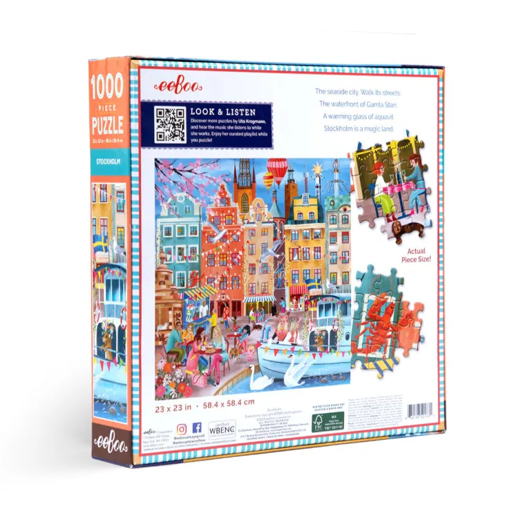 eeBoo Jigsaw Puzzle 1000 Pieces, Stockholm