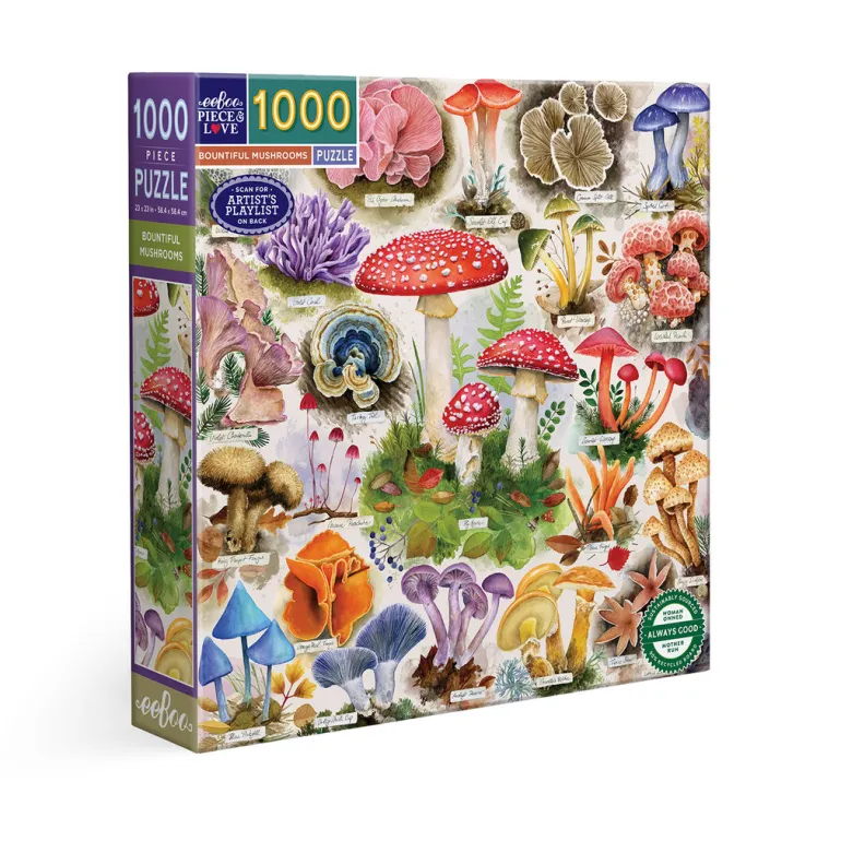 eeBoo Puzzle 1000 Pieces, Bountiful Mushrooms