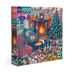 eeBoo Puzzle, 1000 pieces – English Cottage Christmas