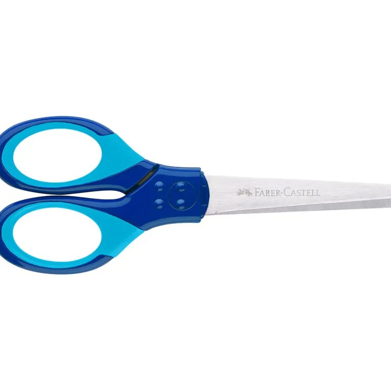 Faber-Castell Children's Scissors for Right and Left Hands with Case - Blue