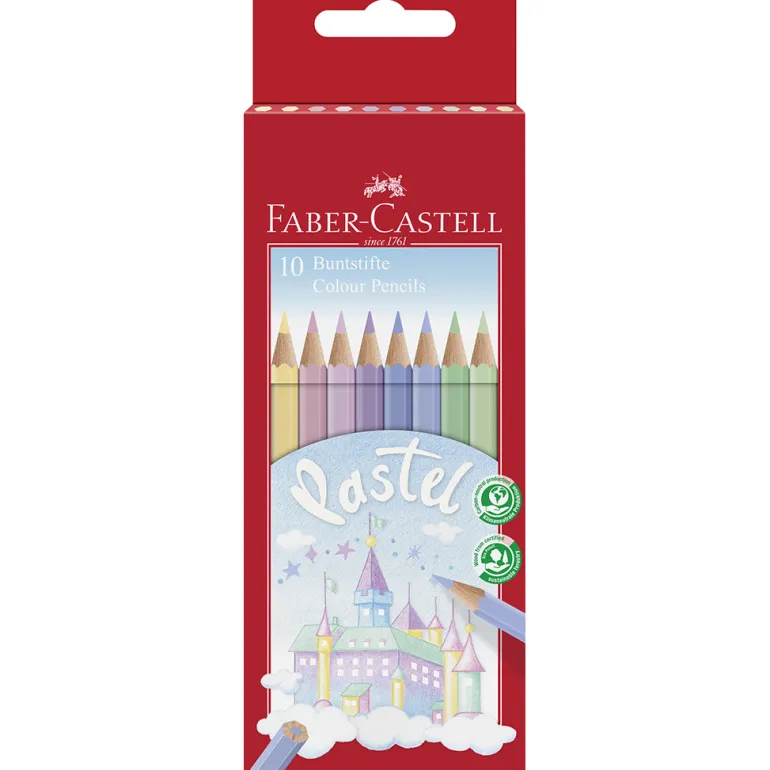 Faber-Castell, 10-Pack Colored Pencils - Pastel