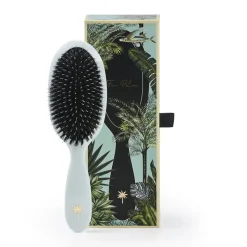 Fan Palm Hairbrush, Maldives - Medium Light Blue Glitter