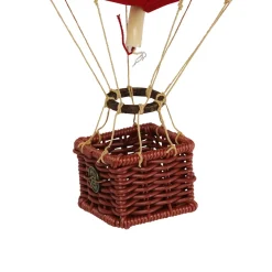 Hot Air Balloon in Velvet Red – H: 30 x D: 18 cm