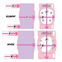 Impala Protective Gear for Roller Skating, Adult, Pink - Size M