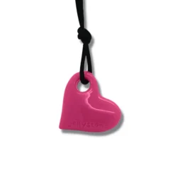 JellyStone Designs Sensory Chew Necklace, Firm - Pink Heart