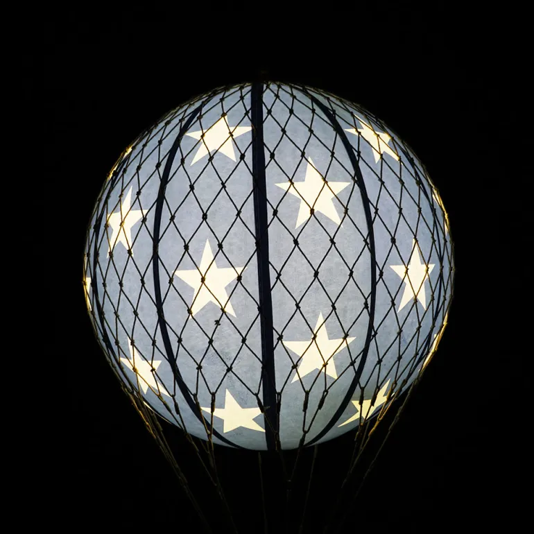 LED Balloon with Blue Stars - 32 cm