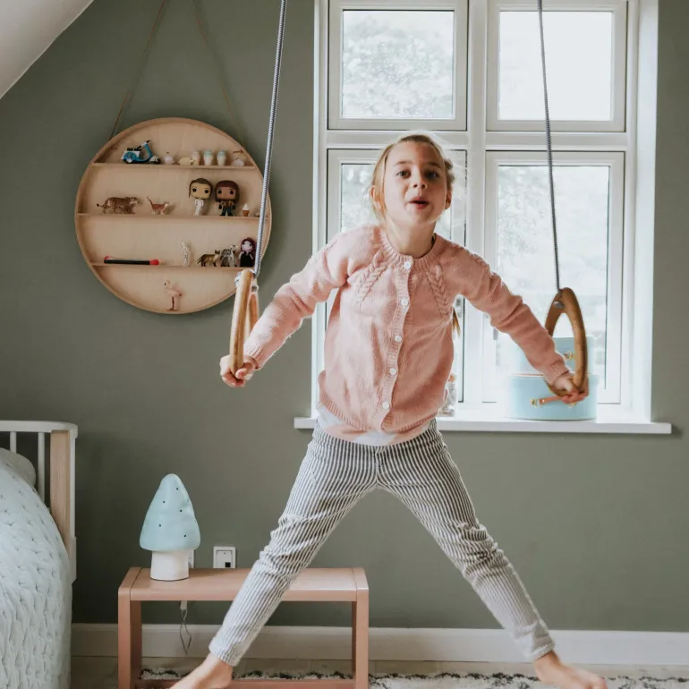 Lillagunga Gymnastic Rings, Oak - Black