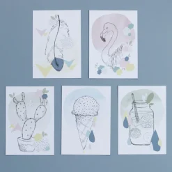 Lirum Larum Leg Postcards, Special Edition, Set of 5 - Collage