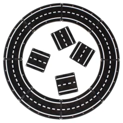 Magna-Tiles XTRAS Set with Roadway Pieces, Magnetic Building Set - 12 Pieces