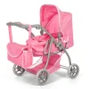 MaMaMeMo Dolls, dukkevogn m. lift - Pink