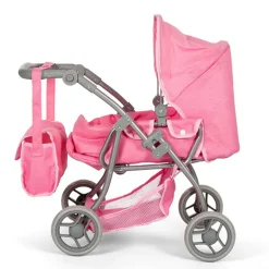MaMaMeMo Dolls, dukkevogn m. lift - Pink