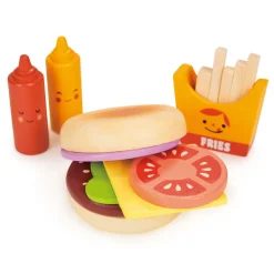 Mentari Wooden Play Food – Large Burger Set
