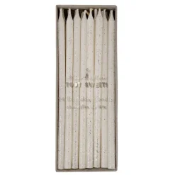Meri Meri Cake Candles with Silver Glitter, Toot Sweet - Set of 24