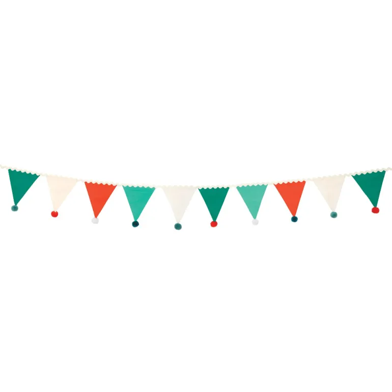 Meri Meri Garland, Pom-pom Flags - 1.8m