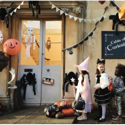 Meri Meri Halloween Decor, 3 Flying Honeycomb Witches Among Stars