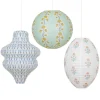 Meri Meri Paper Lanterns in Rice Paper by Molly Mahon, Set of 3 - WITHOUT LIGHT SOURCE