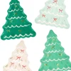 Meri Meri Paper Plates, Christmas Tree with Bow - Set of 8