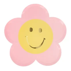 Meri Meri Paper Plates, Happy Face Flowers – Pack of 8