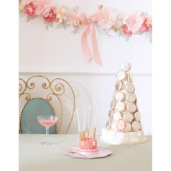 Meri Meri Paper Plates, Ladurée Paris, Pack of 8, Size S - Assorted Colors with Gold Pattern