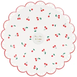 Meri Meri Paper Plates, Size L, Cherry - Pack of 8